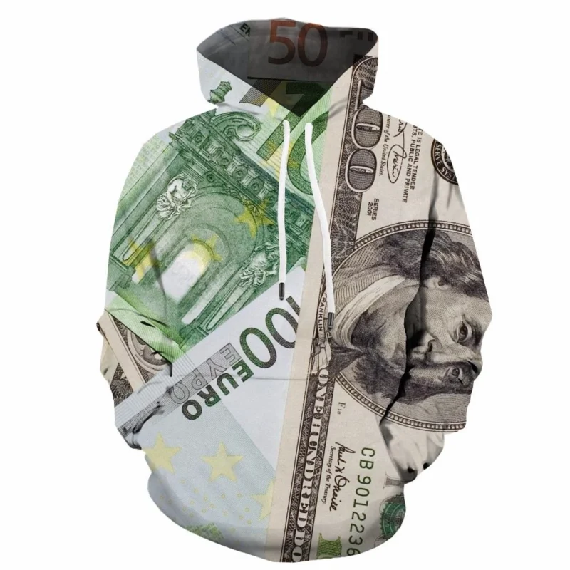 New 3D Printing Dollar Fashion Men Women Tracksuits Crewneck Hoodies Plus Size S-7XL Harajuku Four Seasons Casual